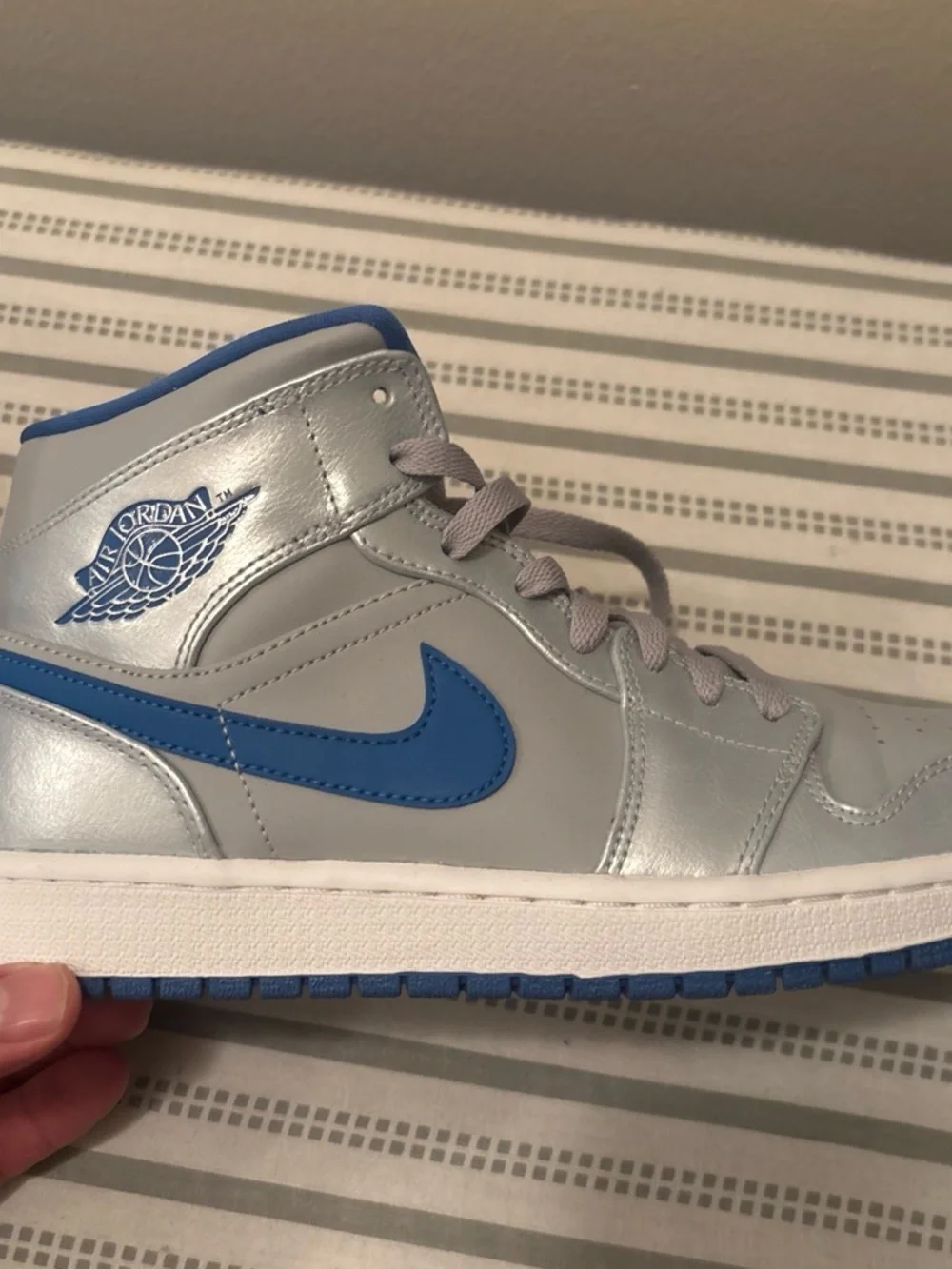 Jordan Mid-Top Sneakers in Gray and Blue